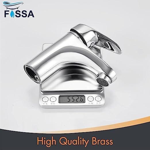 Fossa Taps for Bathroom Sink Chrome Basin Mixer Tap Brass Modern Single Handle Bathroom Faucet FSLF-001