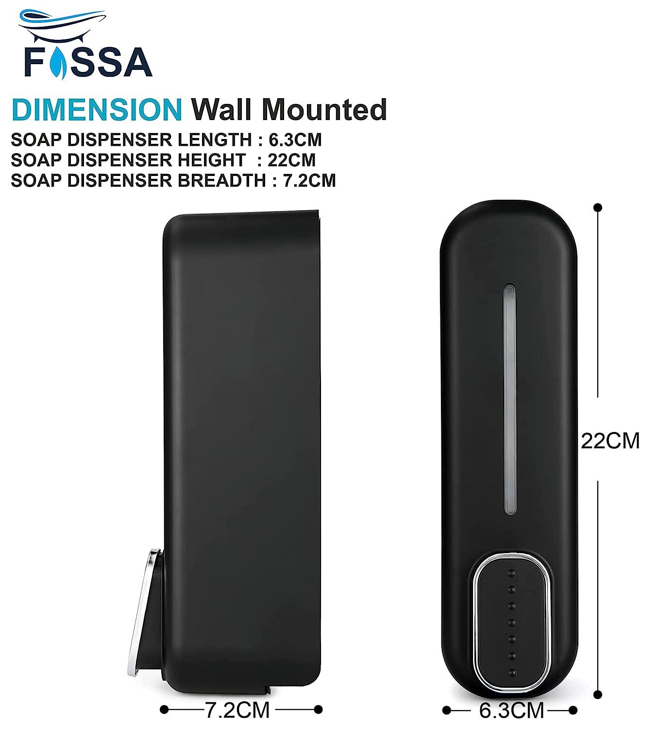 Fossa Wall-Mount Soap Dispenser 350ml – Manual Dispenser for Soap, Shampoo, Hand Cleanser, Shower Gel – Durable Bathroom Accessory SD-002